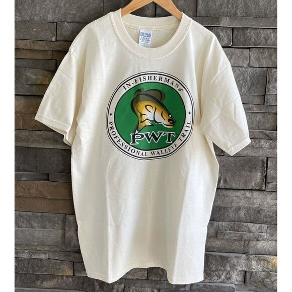 Gildan Fishing T Shirt Professional Walleye Trail Fisherman Medium‎ - Picture 1 of 4